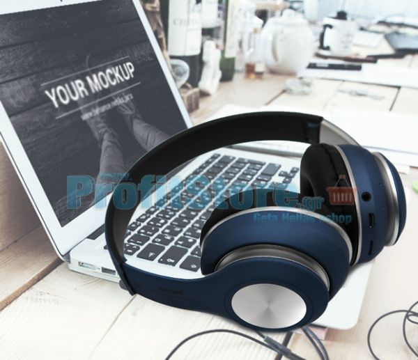 Ασύρματα On-Ear Ακουστικά Bluetooth με Aux, SD/TF, FM Radio & Μικρόφωνο - Andowl Foldable Wireless Headphones 