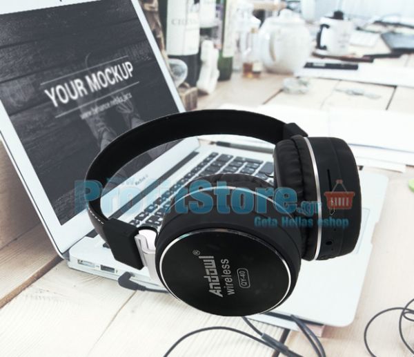 Ασύρματα On-Ear Ακουστικά Bluetooth με Aux, SD/TF, FM Radio & Μικρόφωνο - Foldable Wireless Headphones 