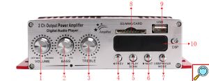 Kinter Mini Ραδιοενισχυτής - Ψηφιακή Συσκευή Αναπαραγωγής Ήχου με 2 Κανάλια & Τηλεκοντρόλ - Digital Audio Player 20W