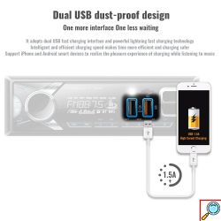 Ηχοσύστημα Αυτοκινήτου Universal MP3 Player, Ραδιόφωνο Bluetooth/USB 1 Din Φως Led TF/SD
