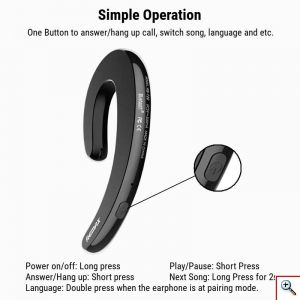 Bluetooth Ακουστικό Remax RB-T20 Ultrathin Earhook-Bluetooth Handsfree V4.1