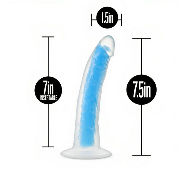 Neon Φωσφοριζέ Ρεαλιστικό Dildo Σιλικόνης με Ραβδώσεις & Ισχυρή Βεντούζα - Glow In The Dark