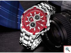 Ανδρικό Ρολόι CURREN Μ8023 Silver & Red