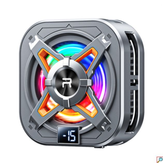 Μαγνητικό Ανεμιστηράκι Ψύξης Κινητού Remax με Ψηφιακή Οθόνη, RGB και Chip Ψύξης
