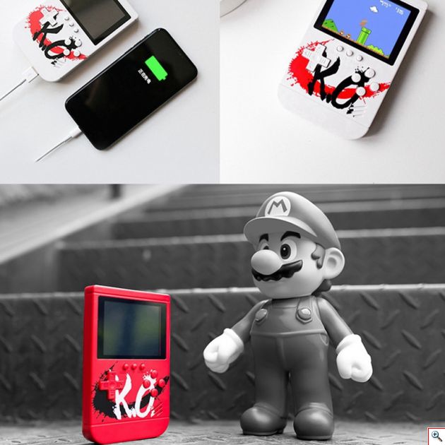 Φορητή Κονσόλα Powerbank με Χειριστήριο για 2ο Παίκτη & 300 Ρετρό Παιχνίδια - Gameboy 2 Players Games