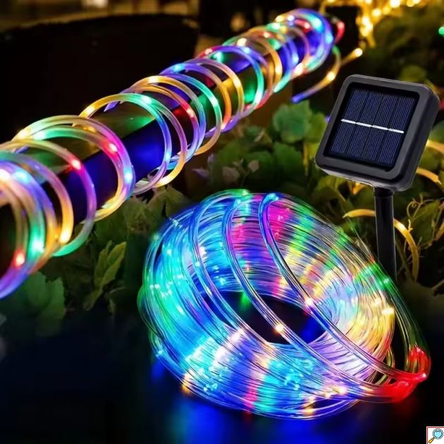 RGB Χριστουγεννιάτικος Ηλιακός Φωτοσωλήνας 10m