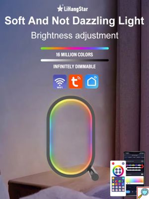 RGB LED Επιτραπέζιο Κυκλικό Φωτιστικό με Λειτουργία Μουσικής - Με Τηλεχειριστήριο, WiFi και App TUYA