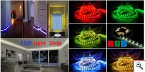 Σετ Αδιάβροχη Ταινία LED 5 μέτρων RGB 60SMD 12V με τηλεχειριστήριο