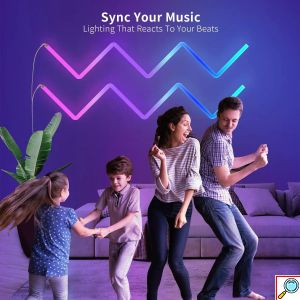 RGB LED DIY Φωτιστικό Τοίχου Ζιγκ-Ζαγκ με Λειτουργία Μουσικής - Με Τηλεχειριστήριο, WiFi και App TUYA