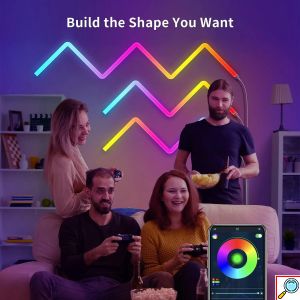 RGB LED DIY Φωτιστικό Τοίχου Ζιγκ-Ζαγκ με Λειτουργία Μουσικής - Με Τηλεχειριστήριο, WiFi και App TUYA