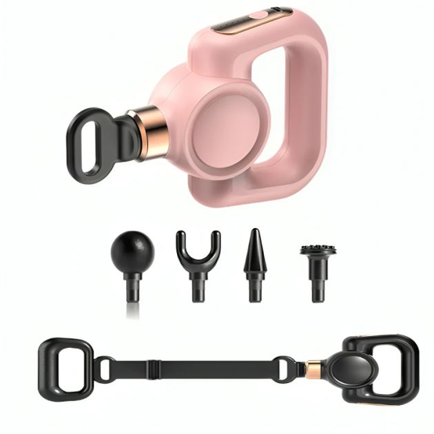 2 σε 1 Ελαστική Ζώνη και Πιστόλι Μασάζ με 4 Κεφαλές και 5 Επίπεδα Έντασης - Για Ανακούφιση Μυών & Απώλεια Βάρους