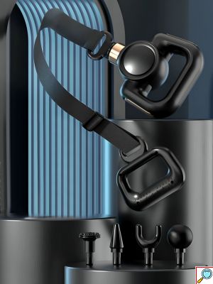 2 σε 1 Ελαστική Ζώνη και Πιστόλι Μασάζ με 4 Κεφαλές και 5 Επίπεδα Έντασης - Για Ανακούφιση Μυών & Απώλεια Βάρους