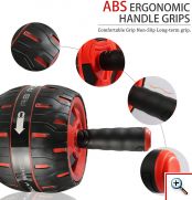 Ρόδα Εκγύμνασης Κοιλιακών - Abs Roller Μαύρο - Κόκκινο