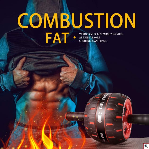 Ρόδα Εκγύμνασης Κοιλιακών - Abs Roller Μαύρο - Κόκκινο