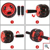 Ρόδα Εκγύμνασης Κοιλιακών - Abs Roller Μαύρο - Κόκκινο