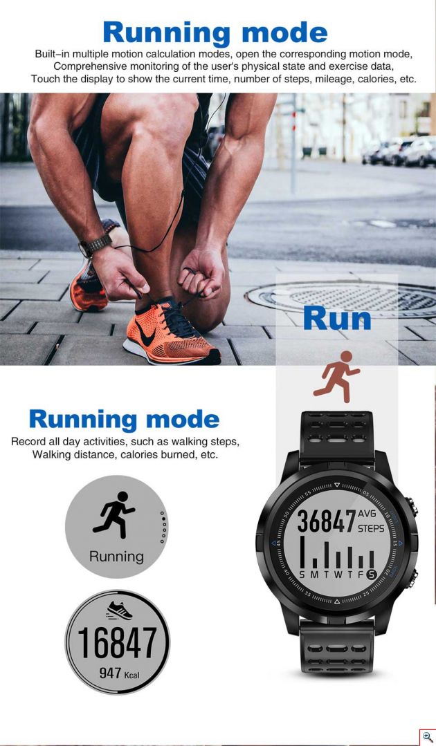 GPS Smart Watch Αδιάβροχο Αθλητικό Ρολόι με Μετρητή Καρδιακών Παλμών, Απόστασης, Βημάτων, Θερμίδων & Ύπνου, Αθλητικές Δραστηριότητες & Ειδοποιήσεις Κινητού - Activity Tracker