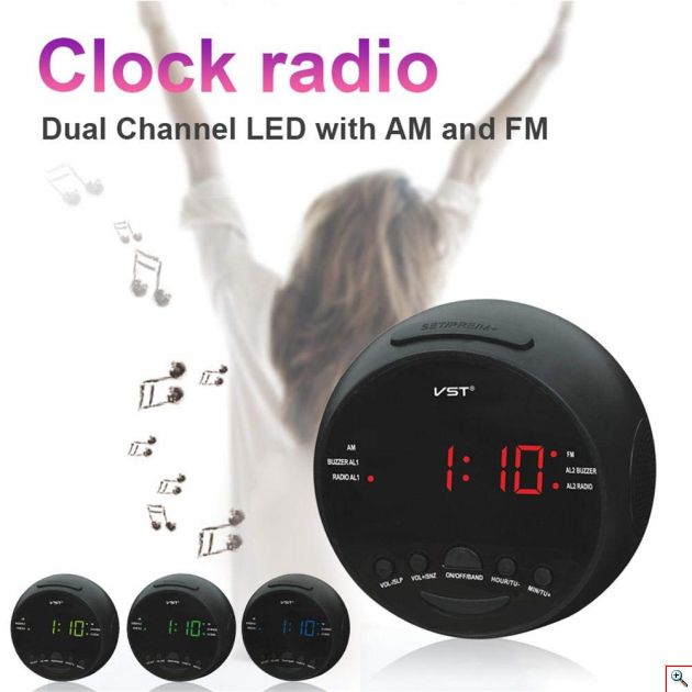AM/FM Ραδιόφωνο Ρολόι Ξυπνητήρι LED με Μπαταρία - Clock Radio Alarm