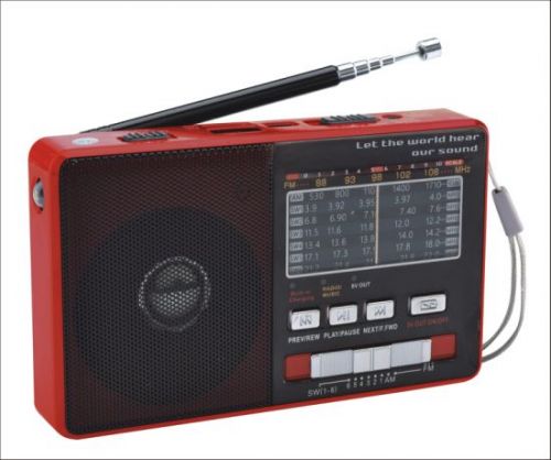 Μινι Φορητό Επαναφορτιζόμενο Bluetooth Ραδιόφωνο USB/SD Mp3 Player Multimedia Speaker, FM/AM Radio & Φακός LED 