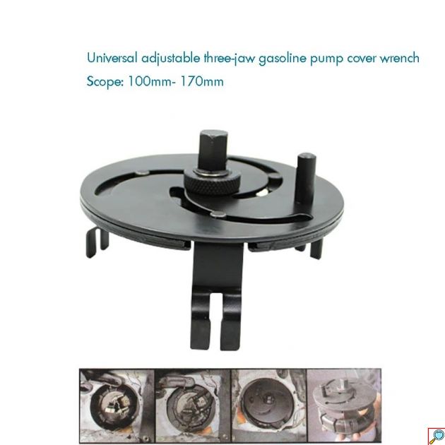 Ρυθμιζόμενο Κλειδί Τάπας Καυσίμου 100 έως 170 mm - Μαύρο