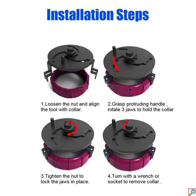 Ρυθμιζόμενο Κλειδί Τάπας Καυσίμου 100 έως 170 mm - Μαύρο