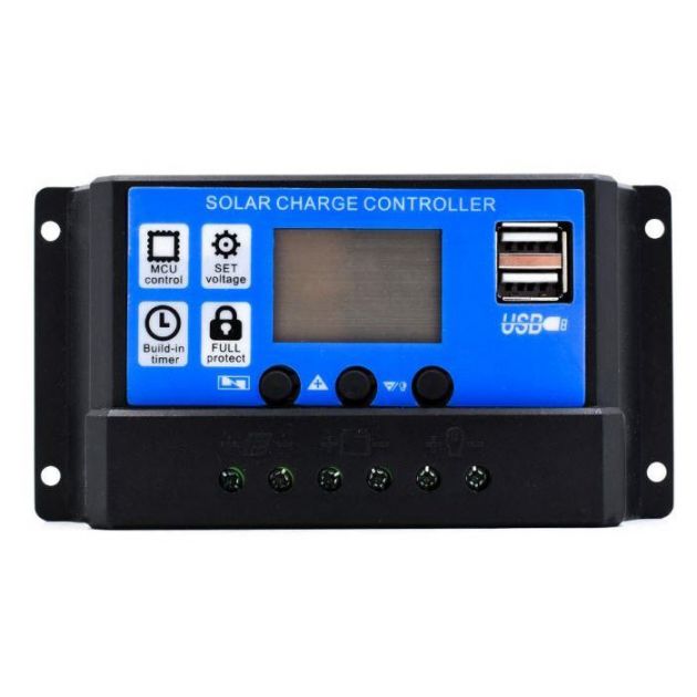 Ρυθμιστής Φόρτισης Μπαταριών με LCD Οθόνη για Φωτοβολταϊκά Συστήματα PWM SCC 30Ah 12/24V Dual USB Ρυθμιστής Φόρτισης Μπαταριών με LCD Οθόνη για Φωτοβολταϊκά Συστήματα PWM SCC 30Ah 12/24V Dual USB