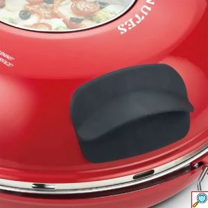 Μηχανή Παρασκευής Σπιτικής Πίτσας με Ρυθμιζόμενο Θερμοστάτη έως 400°C και Χρονοδιακόπτη 1200W Hoomei Κόκκινο