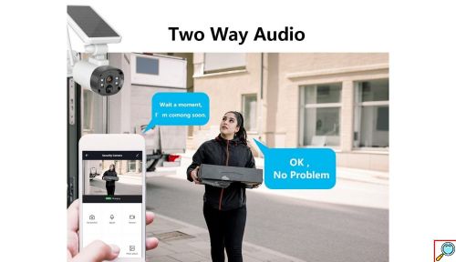 Εξωτερική Αδιάβροχη Ασύρματη Κάμερα 1080p Full HD με Ηλιακό Πάνελ, Wifi, Ανιχνευτή Κίνησης, Μικρόφωνο-Ηχείο και Παρακολούθηση μέσω Εφαρμογής Tuya 