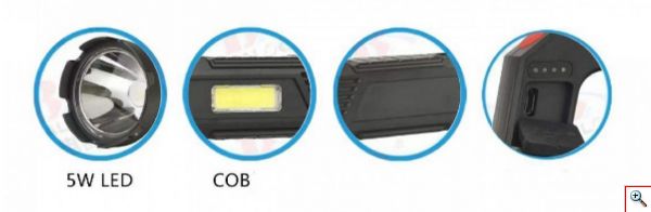 XML LED Επαναφορτιζόμενος Φακός 50W & Power Bank με 3 Επίπεδα Λειτουργίας & Λαβή CB-T100