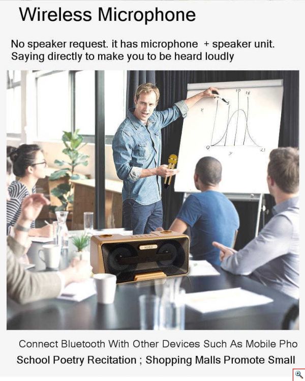 Φορητό Ηχοσύστημα Bluetooth USB/SD Karaoke Με 2 Μικρόφωνα Mp3 Player - Multimedia Speaker SD-301