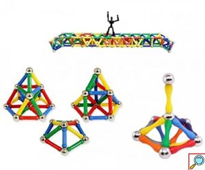 Σετ 103pcs Μαγνητικοί Ράβδοι & Μπίλιες Κατασκευών – Παιδικό Παιχνίδι Magnastix