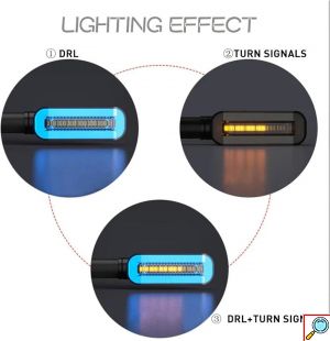 Σετ 2 σε 1 Δυναμικά LED Φλας Μοτοσυκλέτας & Κόκκινο Φως Φρένων - Αδιάβροχα IPX6