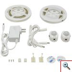 Σετ 2 Τεμαχίων Αυτοκόλλητες Ταινίες LED, 2x 120 cm, 2.8W με Αισθητήρες Κίνησης & Προγραμματισμό Χρόνου Απενεργοποίησης, 260 Lumens, OEM