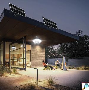 Σετ 2 Τεμαχίων Αδιάβροχο Ηλιακό Φωτιστικό 360 Led Λευκού Φωτισμού - 6000K - με Ανίχνευση Κίνησης και Τηλεχειριστήριο