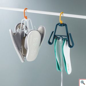 Σετ 4 Κρεμάστρες Εξοικονόμησης Χώρου για Παπούτσια & Κάλτσες, Πλαστικό σε Λευκό Χρώμα, Παπουτσοθήκη 4 Θέσεων, OEM