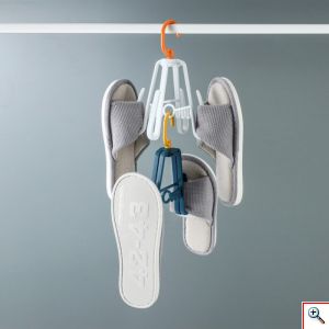 Σετ 4 Κρεμάστρες Εξοικονόμησης Χώρου για Παπούτσια & Κάλτσες, Πλαστικό σε Λευκό Χρώμα, Παπουτσοθήκη 4 Θέσεων, OEM