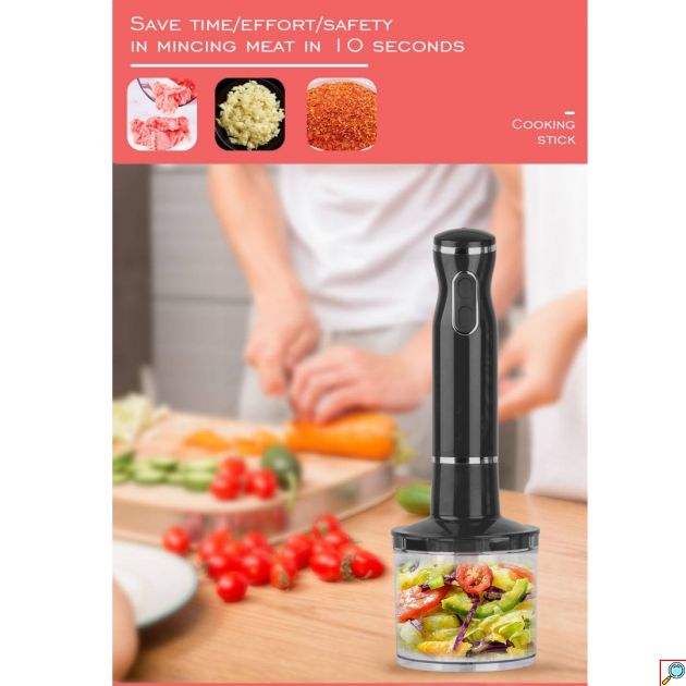 Σετ 4 σε 1 Ραβδομπλέντερ με Ανοξείδωτη Ράβδο 300W - Μίξερ Multi, Πολυκόπτης, Μίνι Πίμερ & Αναδευτήρας - RAF