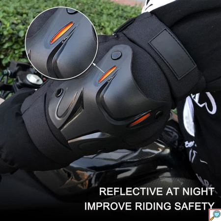 Σετ 4τμχ Προστατευτικές Επιγονατίδες & Επιαγκωνίδες Μηχανής Motowolf One Size-Μαύρο