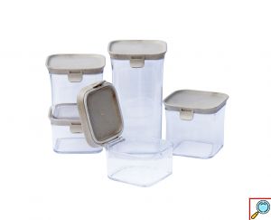 Αεροστεγή Πλαστικά Δοχεία Αποθήκευσης Τροφίμων με Καπάκι 5τμχ