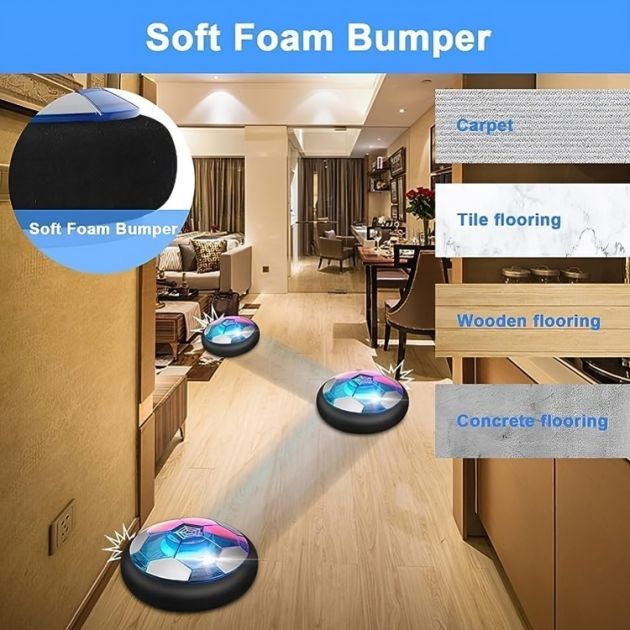 Σετ Αιωρούμενη Μπάλα Ποδοσφαίρου RGB LED με Τέρμα - Hover Soccer