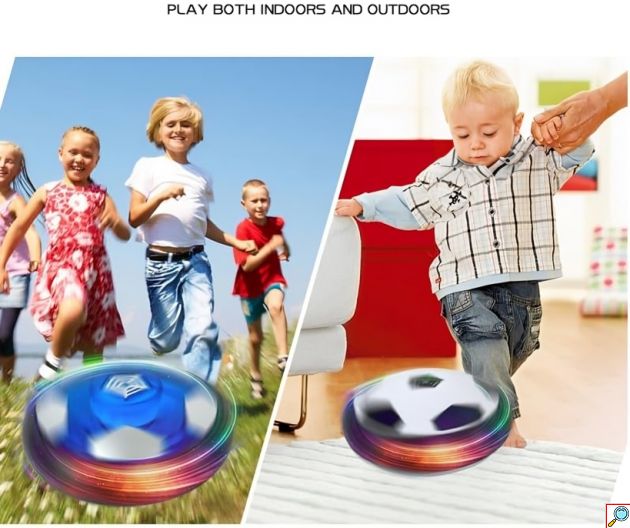 Σετ Αιωρούμενη Μπάλα Ποδοσφαίρου RGB LED με Τέρμα - Hover Soccer