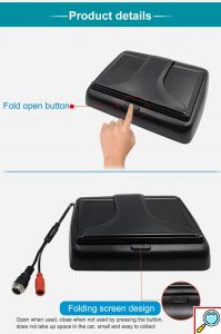 Σετ Αναδιπλούμενο Μόνιτορ Αυτοκινήτου 4 Ιντσών με Κάμερα για Αυτοκίνητο