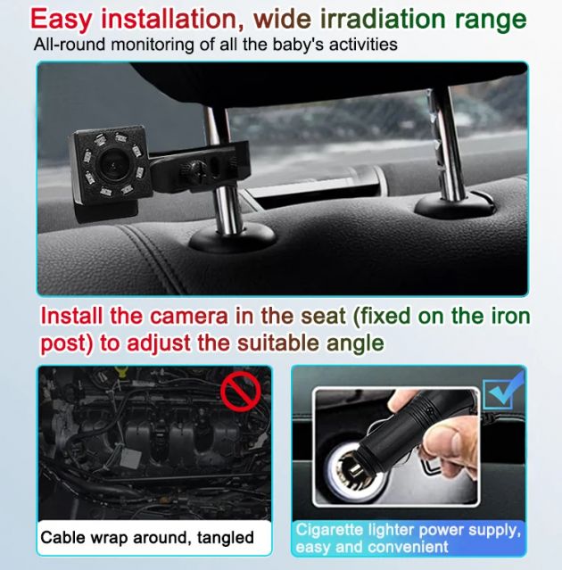 Σετ Αναδιπλούμενο Μόνιτορ Αυτοκινήτου 4 Ιντσών με Κάμερα για Αυτοκίνητο