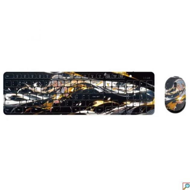 Σετ Ασύρματο Πληκτρολόγιο & Ποντίκι - Συνδεσιμότητα με Bluetooth Μαύρο με Σχέδιο