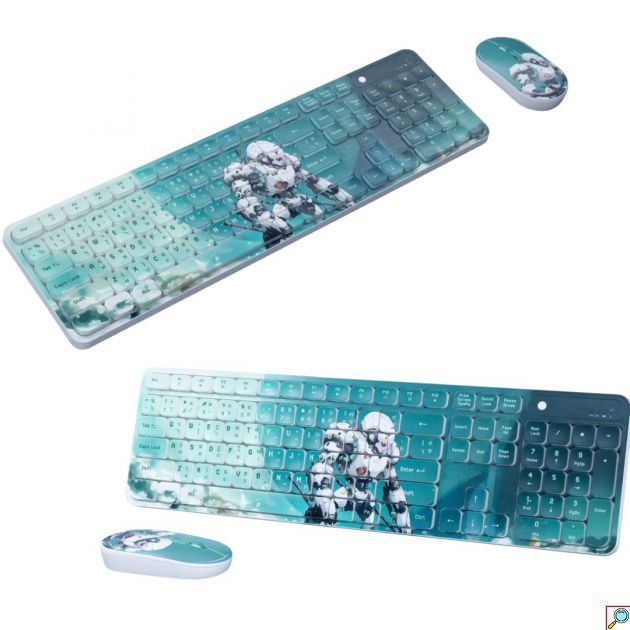 Σετ Ασύρματο Πληκτρολόγιο & Ποντίκι - Συνδεσιμότητα με Bluetooth με Σχέδιο Ρομπότ 