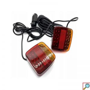 Σετ μαγνητικά φανάρια φλας/στοπ 12V για τρέιλερ IP65 2τμχ με καλώδιο 2.5+7m