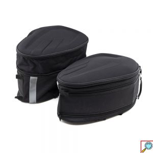 Σετ 2 Universal Επεκτεινόμενα Σαμάρια - Πλαϊνές Βαλίτσες Μηχανής / Μοτοσυκλέτας 36 - 58L με Αδιάβροχο Κάλυμμα - 600D Oxford Fiber Μαύρο
