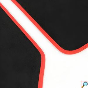 Πλήρες Σετ 4 Universal Αντιολισθητικά Πατάκια Αυτοκινήτου Μοκέτα με Κόκκινη Φλόγα - 4 Τεμάχια