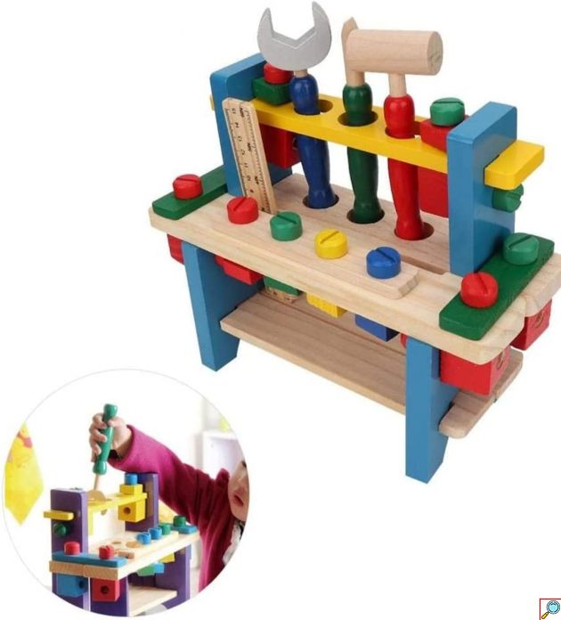 Σετ Πολύχρωμος Πάγκος Εργαλείων για Κατασκευές DIY για Ηλικίες 3 + Ετών