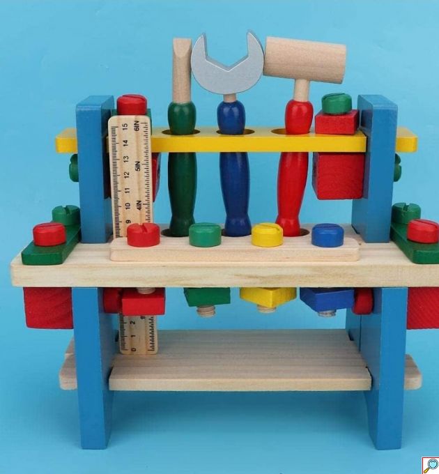 Σετ Πολύχρωμος Πάγκος Εργαλείων για Κατασκευές DIY για Ηλικίες 3 + Ετών