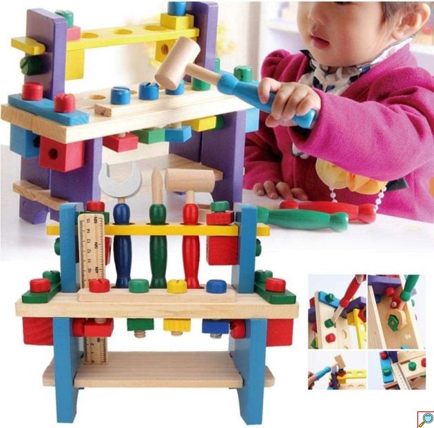 Σετ Πολύχρωμος Πάγκος Εργαλείων για Κατασκευές DIY για Ηλικίες 3 + Ετών